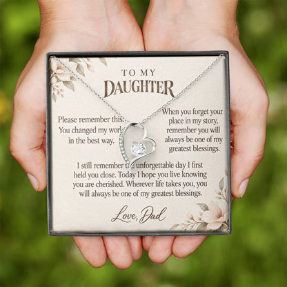 C586 - An Ocean Cannot Separate Us And Quiet Words For Your Hardest Days - Forever Love Necklace