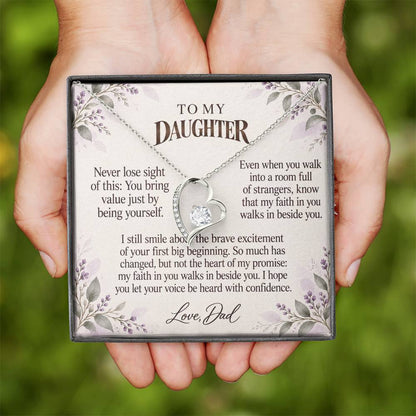 C539 - The First Day Of A New Job And A Memory That Time Cannot Take Away - Forever Love Necklace