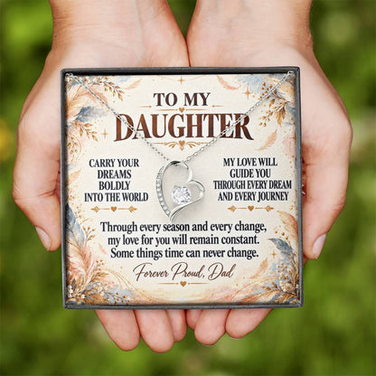 C343 - Wherever Tomorrow Leads You Remember You Have Already Made Your Dad Incredibly Proud - Forever Love Necklace