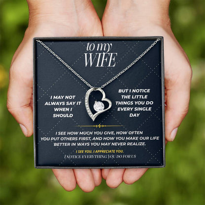 S107 - I Notice More Than I Say – Forever Love Necklace From Husband