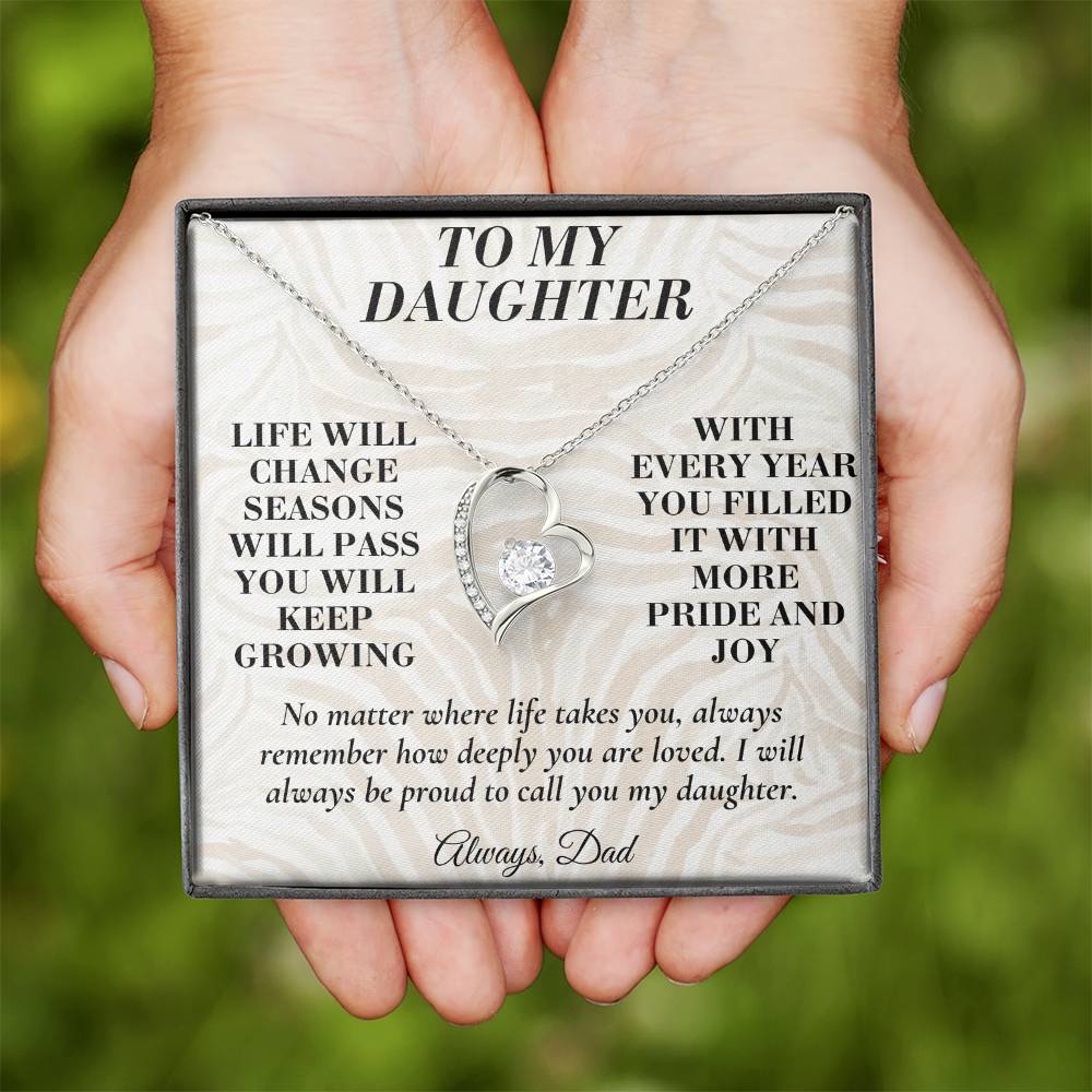 C186 - Every Step You Take Into Your Future Carries A Lifetime Of My Love Behind You - Forever Love Necklace