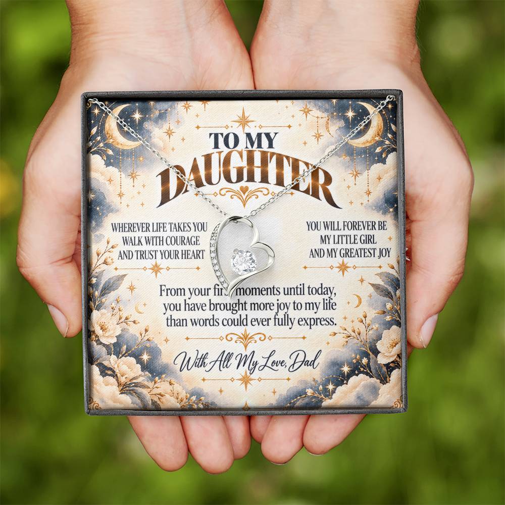 C477 - No Matter How Much You Grow There Will Always Be A Little Girl I Love Beyond Words - Forever Love Necklace