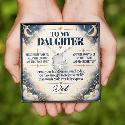 C252 - Wherever Life Takes You May You Always Feel Dad’s Love Guiding Your Heart - Forever Love Necklace