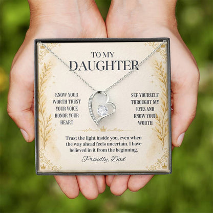 C110 - My Greatest Wish Is That You Always Know Your Worth And Never Settle For Less - Forever Love Necklace