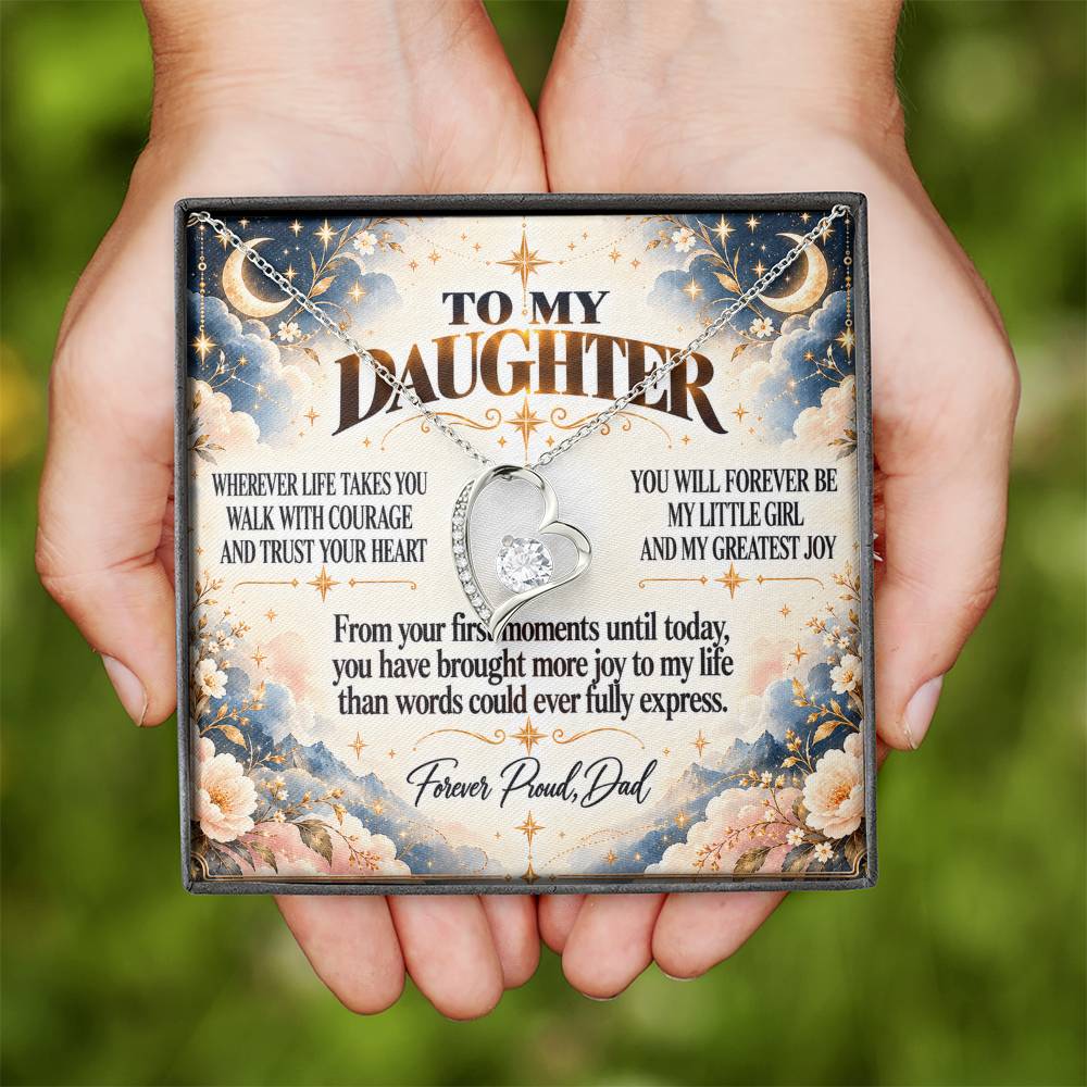 C327 - No Matter How Much You Grow There Will Always Be A Little Girl I Love Beyond Words - Forever Love Necklace