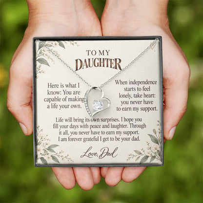 C550 - The First Apartment Key And The Words I Hope You Always Remember - Forever Love Necklace