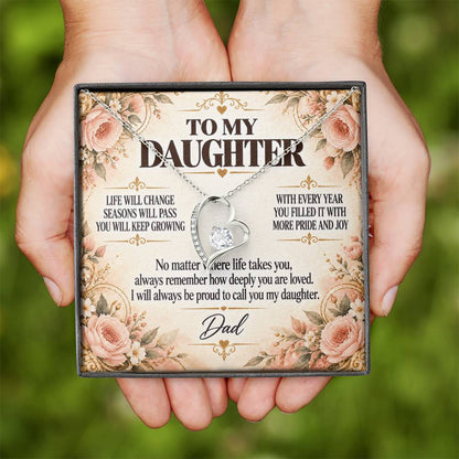 C235 - Never Measure Your Worth By The World Because To Your Dad You Have Always Been Priceless - Forever Love Necklace
