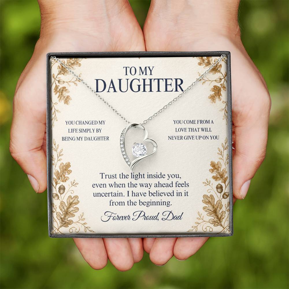 C95 - I Will Always Celebrate The Woman You Become And Treasure The Little Girl You Were - Forever Love Necklace