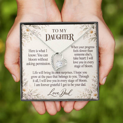 C690 - Like A Wildflower And The Words I Hope You Always Remember - Forever Love Necklace