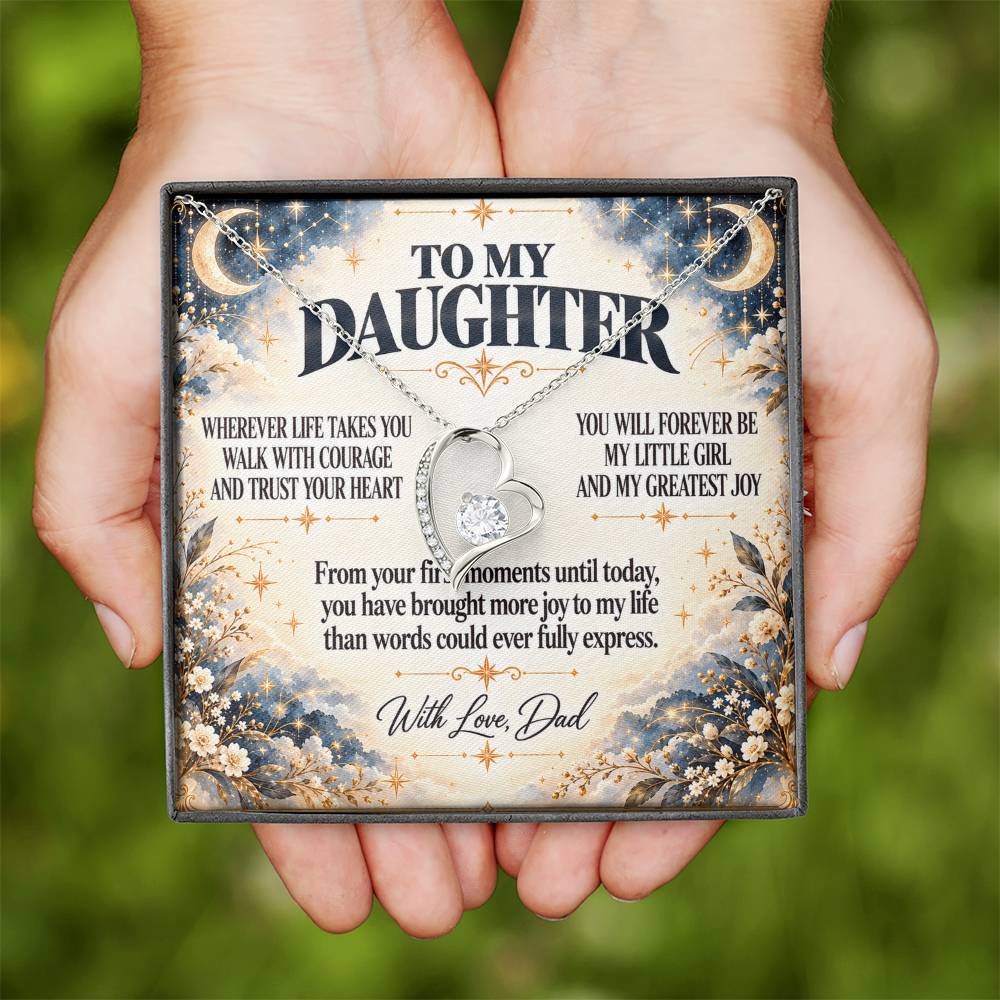 C377 - No Matter How Much You Grow There Will Always Be A Little Girl I Love Beyond Words - Forever Love Necklace