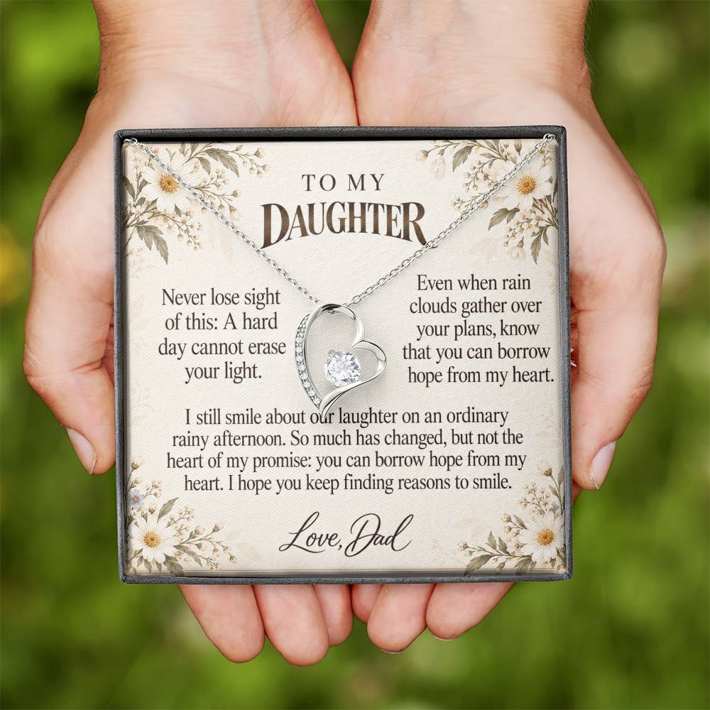 C569 - The Rainy Day We Laughed And A Memory That Time Cannot Take Away - Forever Love Necklace