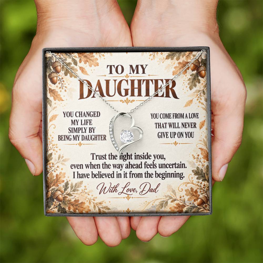 C345 - I Will Always Celebrate The Woman You Become And Treasure The Little Girl You Were - Forever Love Necklace