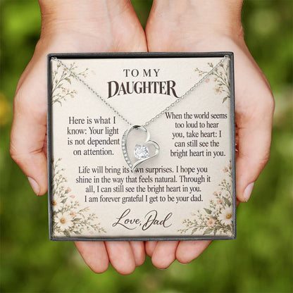 C670 - The Light Inside You And The Words I Hope You Always Remember - Forever Love Necklace