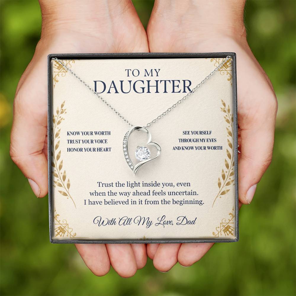 C85 - Never Measure Your Worth By The World Because To Your Dad You Have Always Been Priceless - Forever Love Necklace
