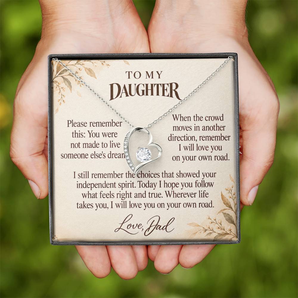 C676 - Walk Your Own Path And Quiet Words For Your Hardest Days - Forever Love Necklace