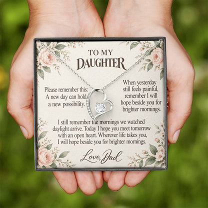 C696 - After The Sunrise And Quiet Words For Your Hardest Days - Forever Love Necklace