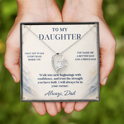 C74 - I May Not Walk Every Road Beside You But My Love Will Travel Every Mile With You - Forever Love Necklace