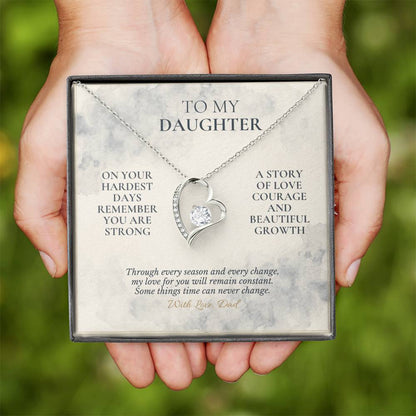 C113 - Even On Your Hardest Days Remember You Are Stronger Than You Think And Never Alone - Forever Love Necklace