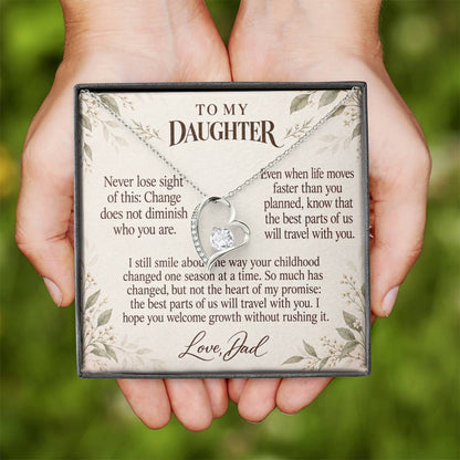 C684 - The Seasons Of Growing Up And A Memory That Time Cannot Take Away - Forever Love Necklace