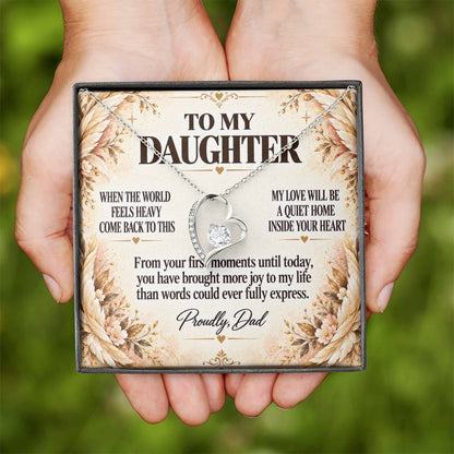 C222 - When The World Feels Heavy Remember You Will Always Have A Place In Dad’s Heart - Forever Love Necklace