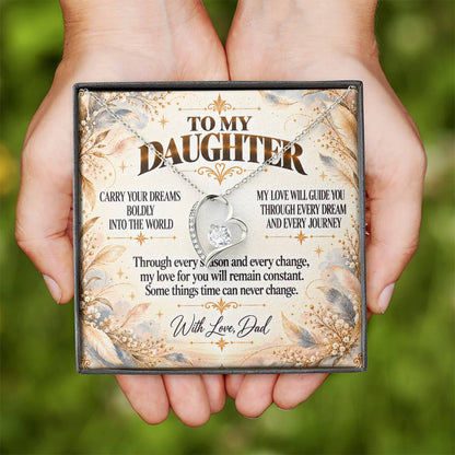 C393 - Wherever Tomorrow Leads You Remember You Have Already Made Your Dad Incredibly Proud - Forever Love Necklace