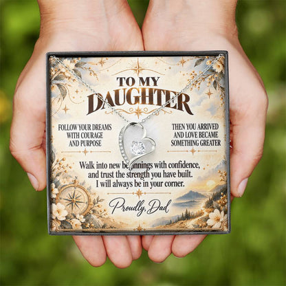 C335 - Never Measure Your Worth By The World Because To Your Dad You Have Always Been Priceless - Forever Love Necklace