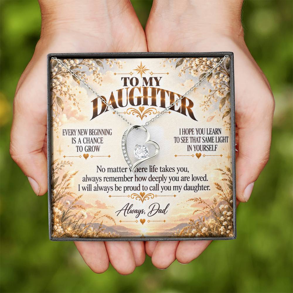 C466 - May Every New Beginning Remind You That Dad Will Always Stand Behind You - Forever Love Necklace