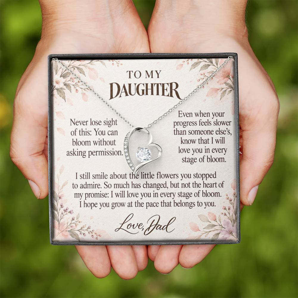C689 - Like A Wildflower And A Memory That Time Cannot Take Away - Forever Love Necklace