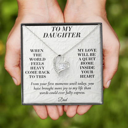 C172 - When The World Feels Heavy Remember You Will Always Have A Place In Dad’s Heart - Forever Love Necklace
