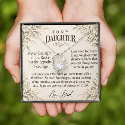 C624 - When The Day Feels Heavy And A Memory That Time Cannot Take Away - Forever Love Necklace