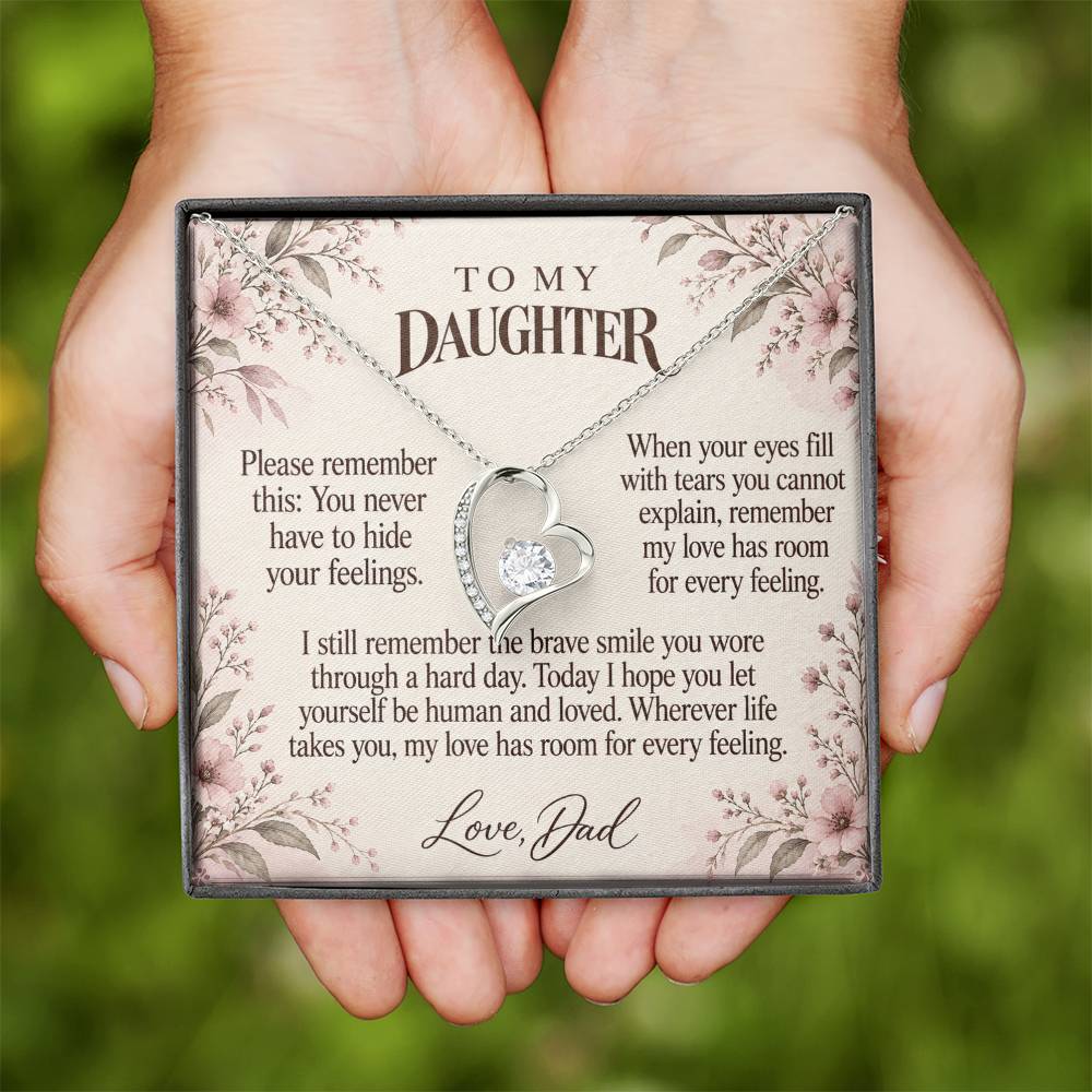 C626 - For The Tears You Hide And Quiet Words For Your Hardest Days - Forever Love Necklace
