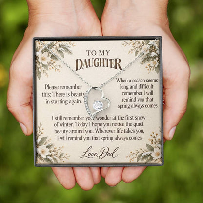 C561 - The First Snowfall And Quiet Words For Your Hardest Days - Forever Love Necklace