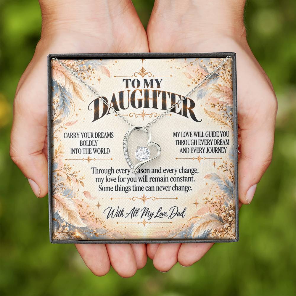 C493 - Wherever Tomorrow Leads You Remember You Have Already Made Your Dad Incredibly Proud - Forever Love Necklace