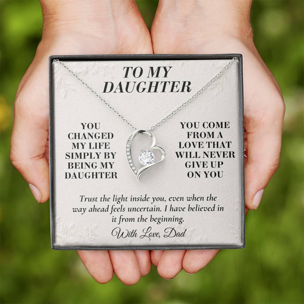 C145 - I Will Always Celebrate The Woman You Become And Treasure The Little Girl You Were - Forever Love Necklace