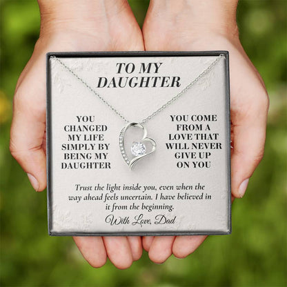 C145 - I Will Always Celebrate The Woman You Become And Treasure The Little Girl You Were - Forever Love Necklace