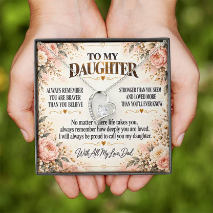 C301 - Always Remember How Deeply You Are Loved And How Proud Dad Will Always Be - Forever Love Necklace
