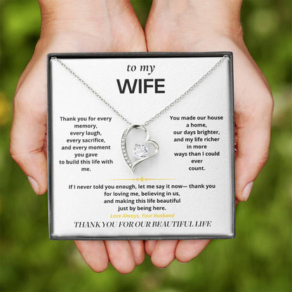 S11 - Thank You For Our Beautiful Life – Forever Love Necklace From Husband