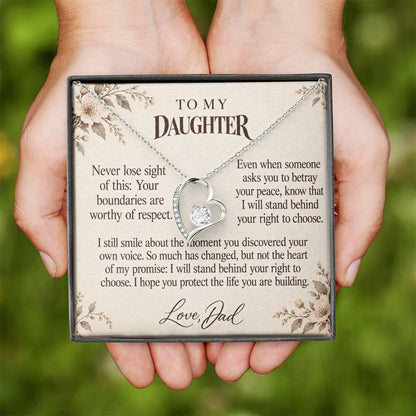 C664 - Permission To Say No And A Memory That Time Cannot Take Away - Forever Love Necklace