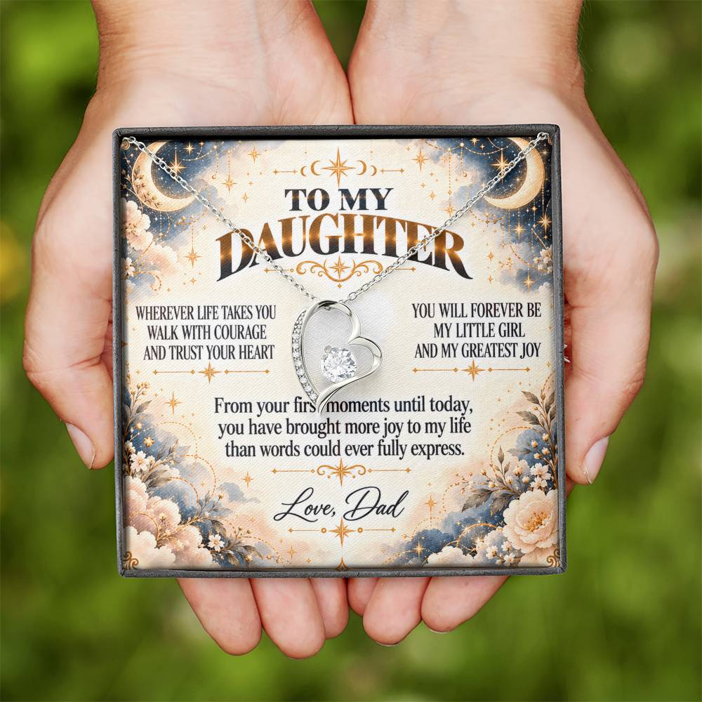 C427 - No Matter How Much You Grow There Will Always Be A Little Girl I Love Beyond Words - Forever Love Necklace