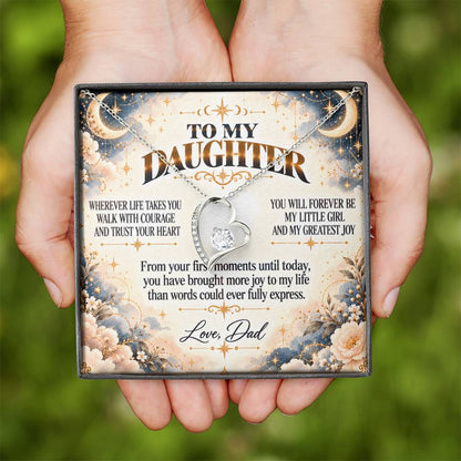 C427 - No Matter How Much You Grow There Will Always Be A Little Girl I Love Beyond Words - Forever Love Necklace