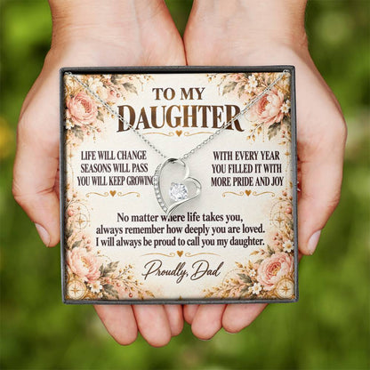 C286 - Every Step You Take Into Your Future Carries A Lifetime Of My Love Behind You - Forever Love Necklace