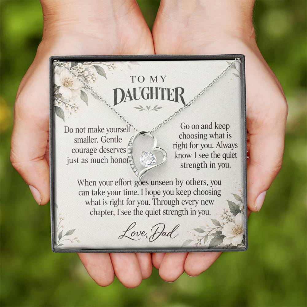 C607 - Quiet Courage Is Still Courage And A Promise To Carry Into New Chapters - Forever Love Necklace