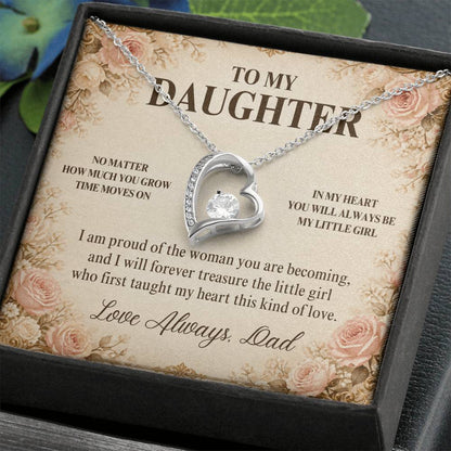 C27 - No Matter How Much You Grow There Will Always Be A Little Girl I Love Beyond Words - Forever Love Necklace