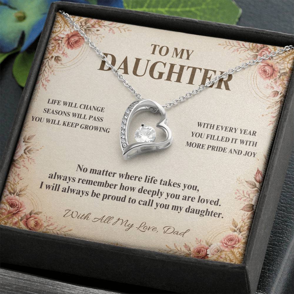 C59 - Follow Your Dreams With Courage And Know Dad Will Always Be Cheering For You - Forever Love Necklace