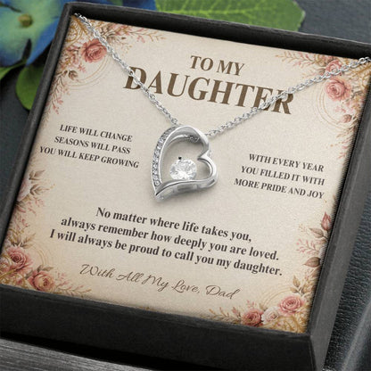C59 - Follow Your Dreams With Courage And Know Dad Will Always Be Cheering For You - Forever Love Necklace