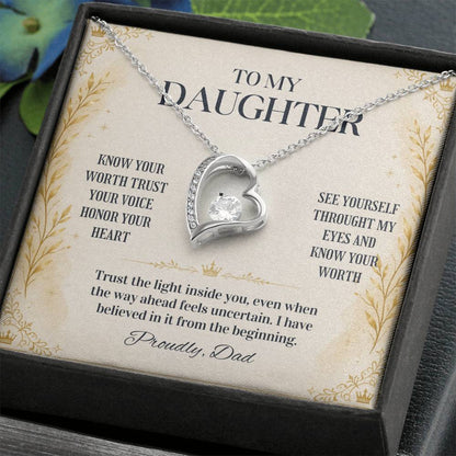 C110 - My Greatest Wish Is That You Always Know Your Worth And Never Settle For Less - Forever Love Necklace