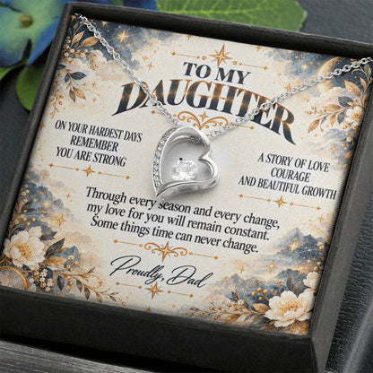 C438 - The Strong Woman You Are Becoming Will Always Remind Me Of The Little Girl I Adore - Forever Love Necklace