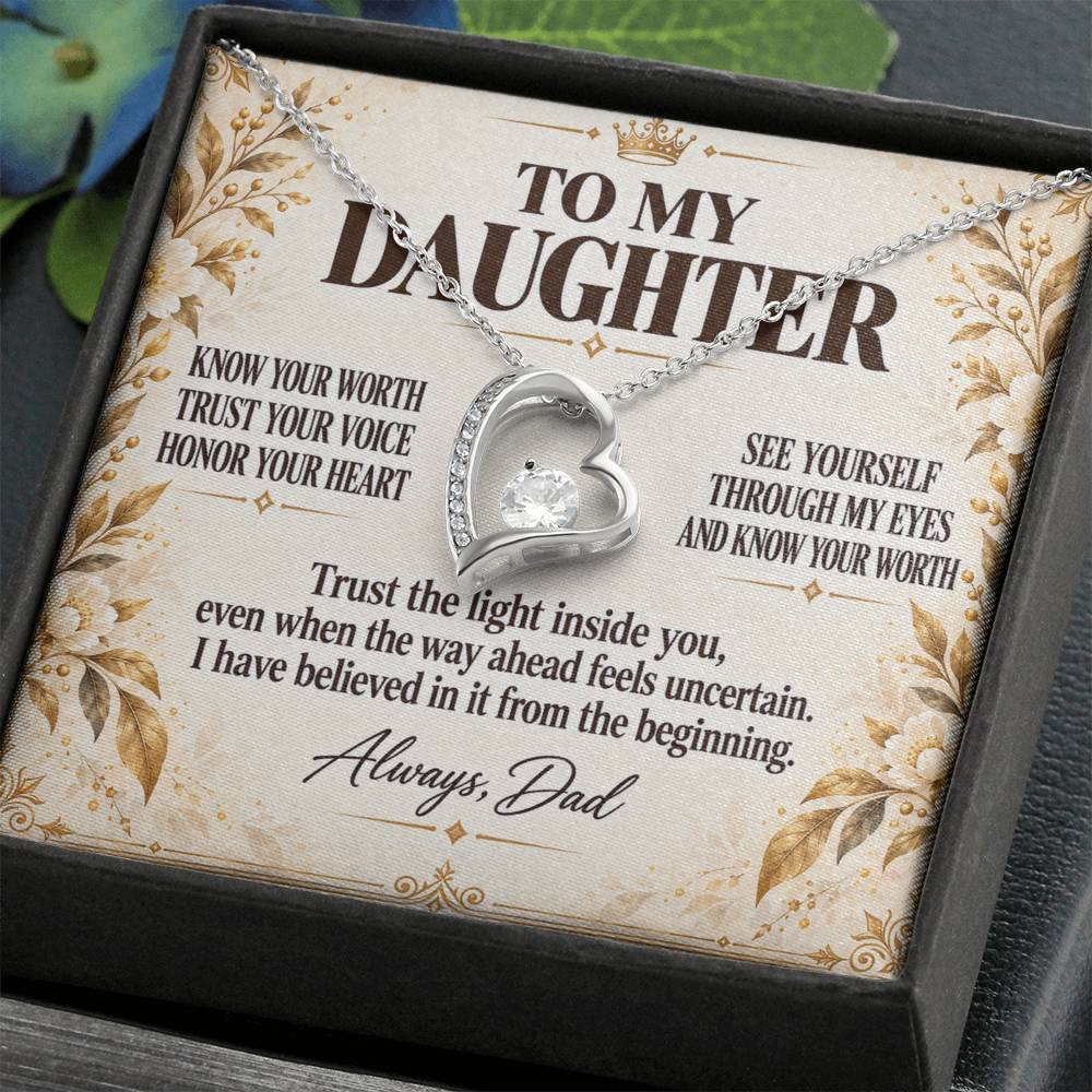 C210 - My Greatest Wish Is That You Always Know Your Worth And Never Settle For Less - Forever Love Necklace