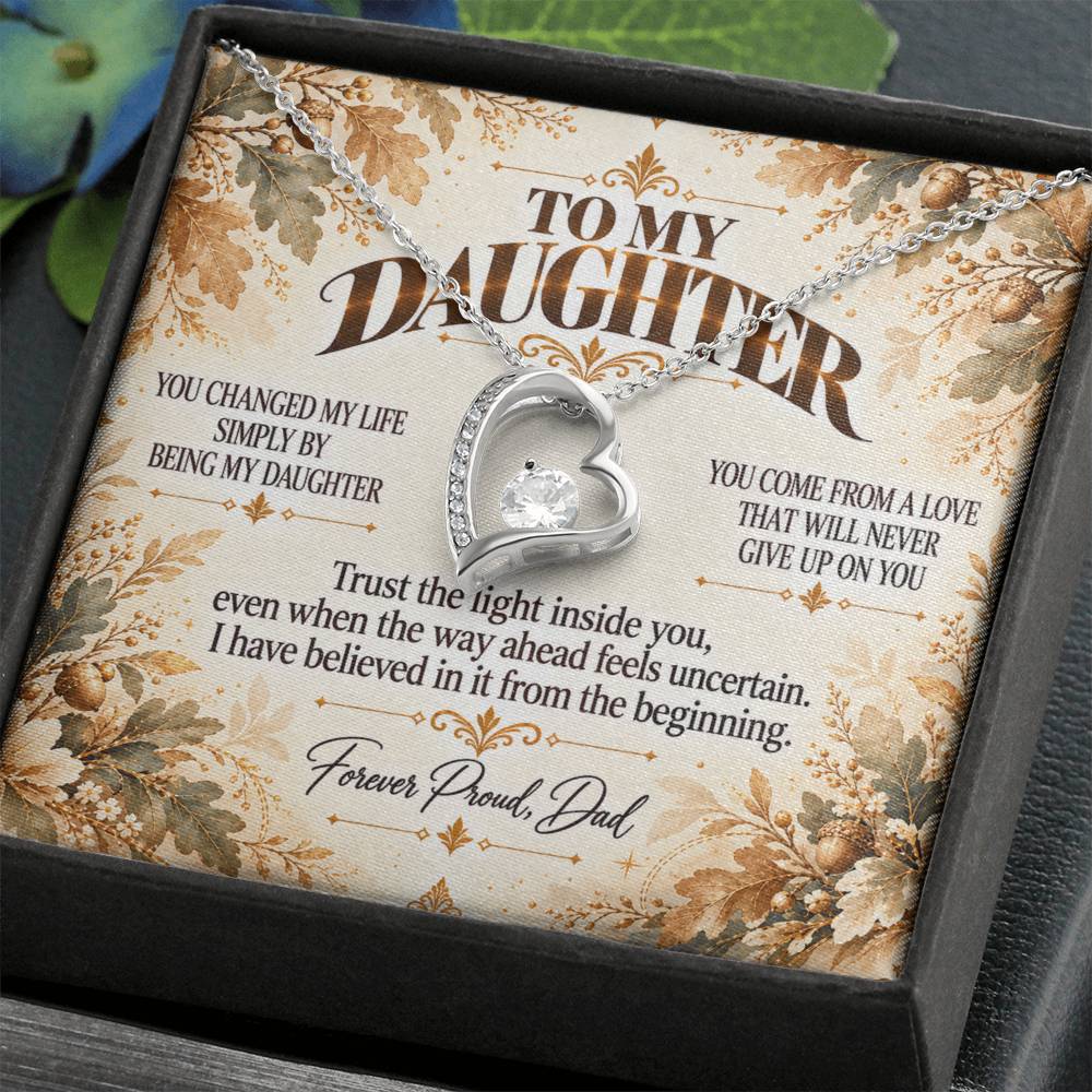 C495 - I Will Always Celebrate The Woman You Become And Treasure The Little Girl You Were - Forever Love Necklace
