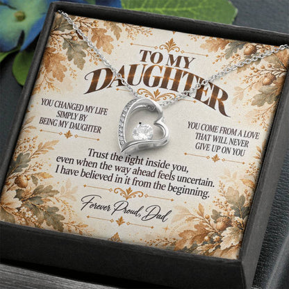 C495 - I Will Always Celebrate The Woman You Become And Treasure The Little Girl You Were - Forever Love Necklace